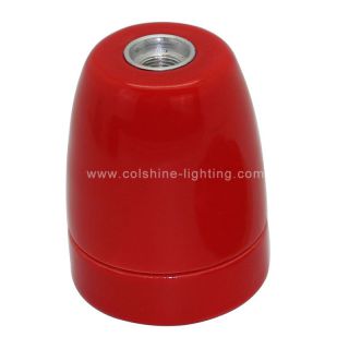 E27 Porcelain Edison Screw Light Socket Red 