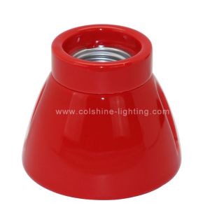 E27 Porcelain Batten Lamp Holder Red
