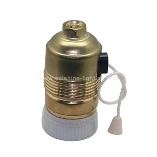 E27 metal lampholder with pull chain switch